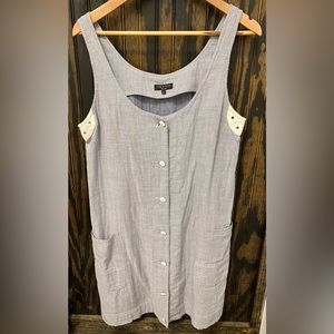 Rag & Bone Blue and White Stripe Mini Dress with Vintage Details Size 10